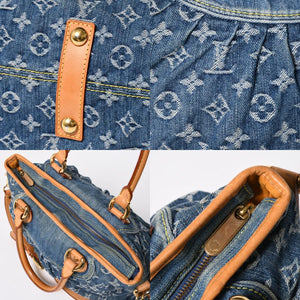 極美品 LOUIS VUITTON ルイヴィトン ネオカヴィMM ハンドバッグ ショルダーバッグ M95349 2WAY モノグラム デニム ゴールド金具 中古 4a009627