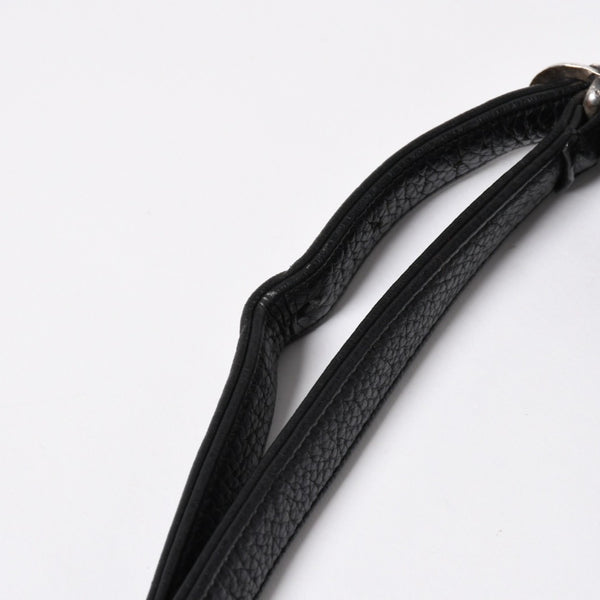 極美品 CHROME HEARTS クロムハーツ スナットパック ピラミッド クロスボールスタッズ ボディバッグ ダガージップ レザー ブラック 中古 4a009368