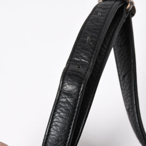 極美品 CHROME HEARTS クロムハーツ スナットパック ピラミッド クロスボールスタッズ ボディバッグ ダガージップ レザー ブラック 中古 4a009368