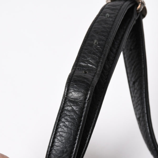 極美品 CHROME HEARTS クロムハーツ スナットパック ピラミッド クロスボールスタッズ ボディバッグ ダガージップ レザー ブラック 中古 4a009368