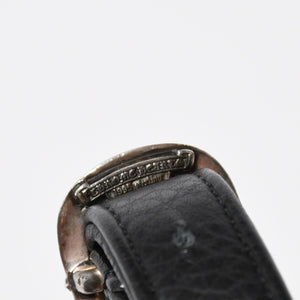 極美品 CHROME HEARTS クロムハーツ スナットパック ピラミッド クロスボールスタッズ ボディバッグ ダガージップ レザー ブラック 中古 4a009368