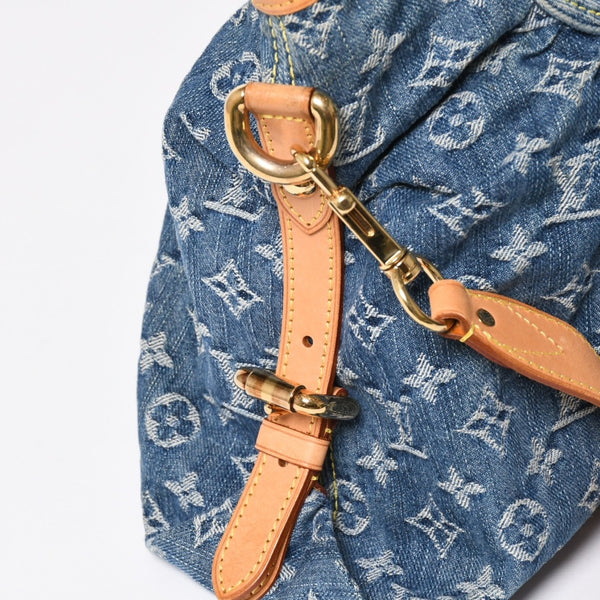 極美品 LOUIS VUITTON ルイヴィトン ネオカヴィMM ハンドバッグ ショルダーバッグ M95349 2WAY モノグラム デニム ゴールド金具 中古 4a009627