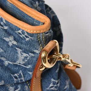 極美品 LOUIS VUITTON ルイヴィトン ネオカヴィMM ハンドバッグ ショルダーバッグ M95349 2WAY モノグラム デニム ゴールド金具 中古 4a009627