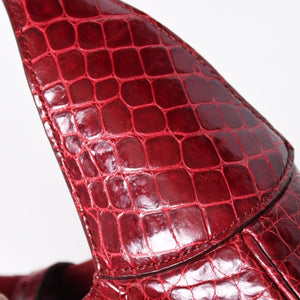 極美品 GUCCI グッチ JACKIE ジャッキー ワンショルダーバッグ 00963 ボルドー ガンメタ金具 中古 4a009631