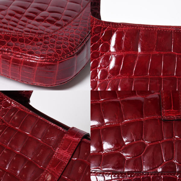 極美品 GUCCI グッチ JACKIE ジャッキー ワンショルダーバッグ 00963 ボルドー ガンメタ金具 中古 4a009631