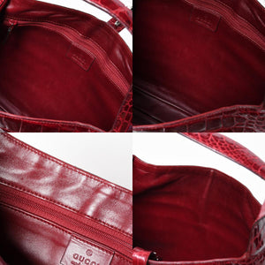 極美品 GUCCI グッチ JACKIE ジャッキー ワンショルダーバッグ 00963 ボルドー ガンメタ金具 中古 4a009631