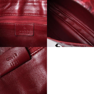 極美品 GUCCI グッチ JACKIE ジャッキー ワンショルダーバッグ 00963 ボルドー ガンメタ金具 中古 4a009631