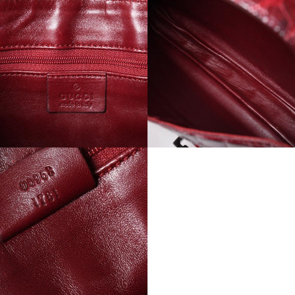 極美品 GUCCI グッチ JACKIE ジャッキー ワンショルダーバッグ 00963 ボルドー ガンメタ金具 中古 4a009631