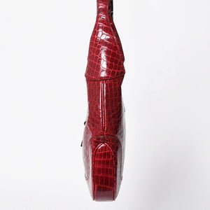 極美品 GUCCI グッチ JACKIE ジャッキー ワンショルダーバッグ 00963 ボルドー ガンメタ金具 中古 4a009631