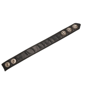 CHROME HEARTS クロムハーツ 3BTN 2SNP 3ボタン 2スナップ レザーブレスレット 重量約36.86g 全長24.5cm クロスボール 美品 中古 4a000967