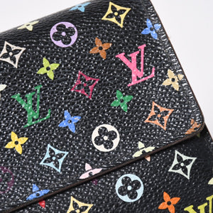 LOUIS VUITTON ルイヴィトン 長財布 M93747 ポルトフォイユ・サラ ブラック マルチカラー ゴールド金具 M93747 美品 中古 4a009654