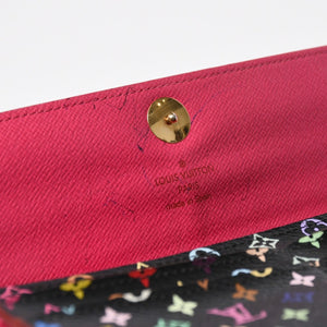 LOUIS VUITTON ルイヴィトン 長財布 M93747 ポルトフォイユ・サラ ブラック マルチカラー ゴールド金具 M93747 美品 中古 4a009654