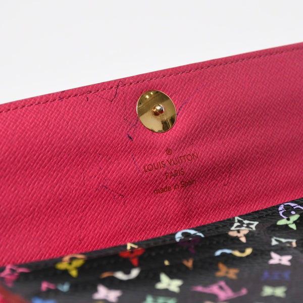 LOUIS VUITTON ルイヴィトン 長財布 M93747 ポルトフォイユ・サラ ブラック マルチカラー ゴールド金具 M93747 美品 中古 4a009654
