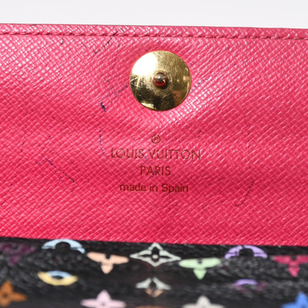LOUIS VUITTON ルイヴィトン 長財布 M93747 ポルトフォイユ・サラ ブラック マルチカラー ゴールド金具 M93747 美品 中古 4a009654