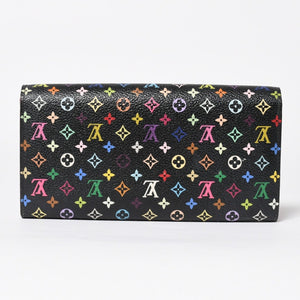 LOUIS VUITTON ルイヴィトン 長財布 M93747 ポルトフォイユ・サラ ブラック マルチカラー ゴールド金具 M93747 美品 中古 4a009654