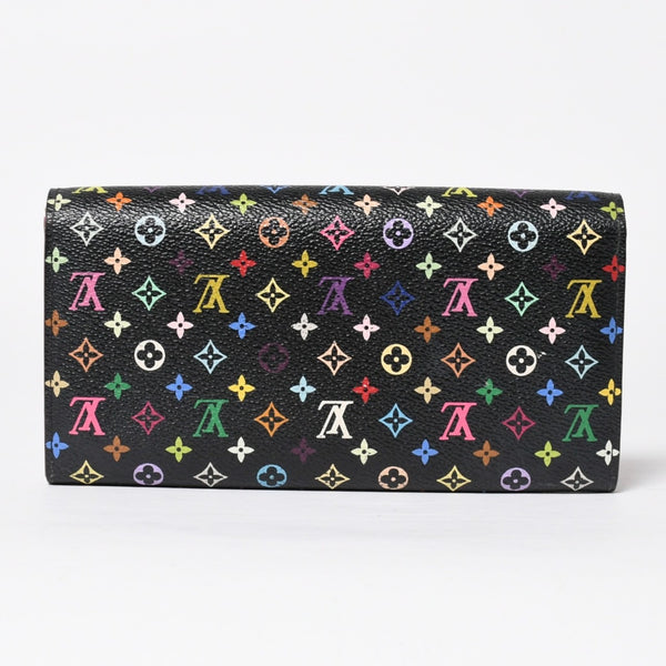 LOUIS VUITTON ルイヴィトン 長財布 M93747 ポルトフォイユ・サラ ブラック マルチカラー ゴールド金具 M93747 美品 中古 4a009654