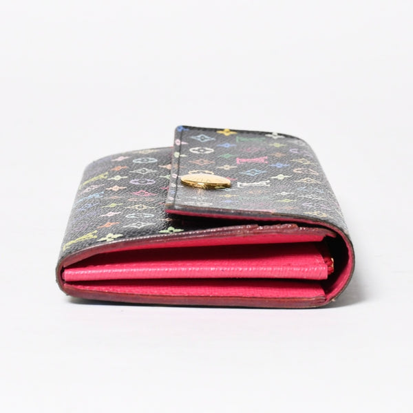 LOUIS VUITTON ルイヴィトン 長財布 M93747 ポルトフォイユ・サラ ブラック マルチカラー ゴールド金具 M93747 美品 中古 4a009654