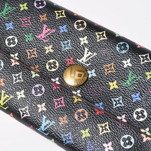 LOUIS VUITTON ルイヴィトン 長財布 M93747 ポルトフォイユ・サラ ブラック マルチカラー ゴールド金具 M93747 美品 中古 4a009654