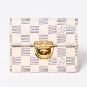LOUIS VUITTON ルイヴィトン 財布 三つ折り財布 ポルトフォイユ・コアラ ダミエアズールキャンバス ホワイト アイボリー N60013 美品 中古 4a009797