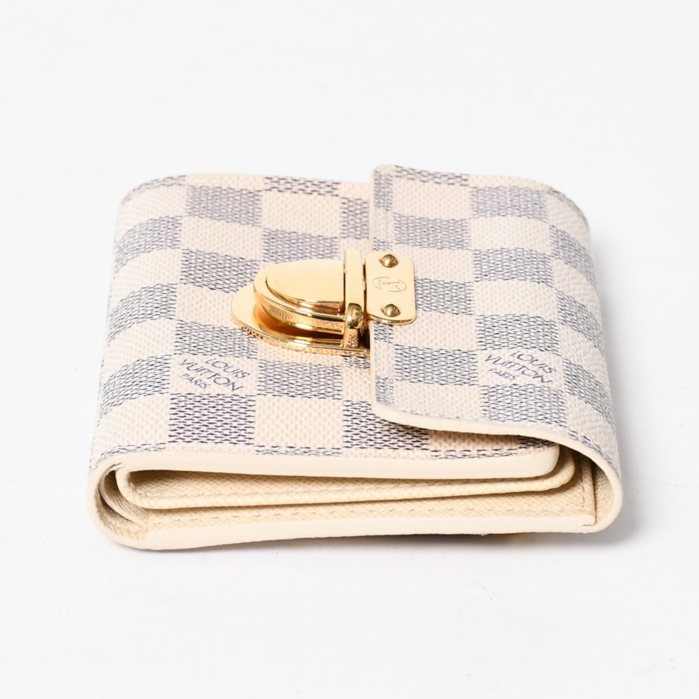 LOUIS VUITTON ルイヴィトン 財布 三つ折り財布 ポルトフォイユ・コアラ ダミエアズールキャンバス ホワイト アイボリー N60013 美品 中古 4a009797