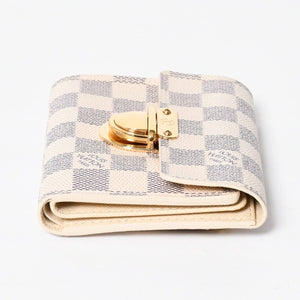 LOUIS VUITTON ルイヴィトン 財布 三つ折り財布 ポルトフォイユ・コアラ ダミエアズールキャンバス ホワイト アイボリー N60013 美品 中古 4a009797