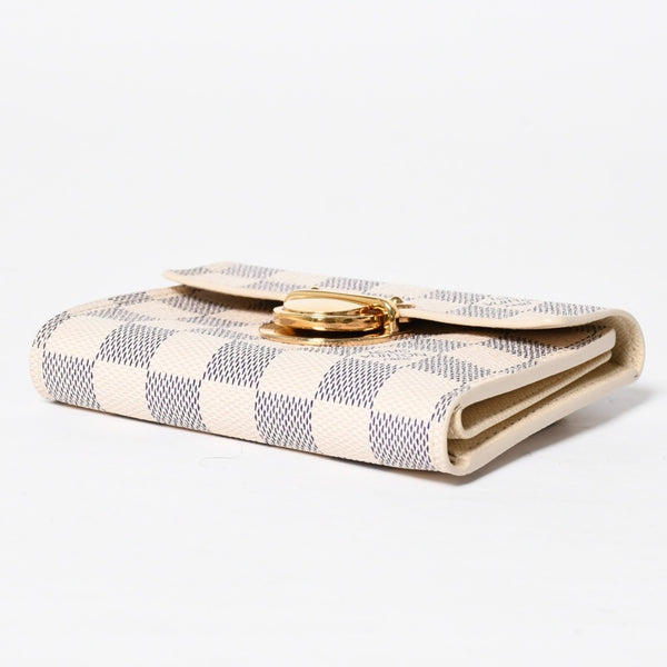 LOUIS VUITTON ルイヴィトン 財布 三つ折り財布 ポルトフォイユ・コアラ ダミエアズールキャンバス ホワイト アイボリー N60013 美品 中古 4a009797