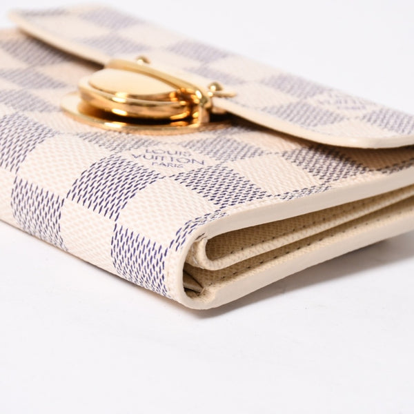 LOUIS VUITTON ルイヴィトン 財布 三つ折り財布 ポルトフォイユ・コアラ ダミエアズールキャンバス ホワイト アイボリー N60013 美品 中古 4a009797