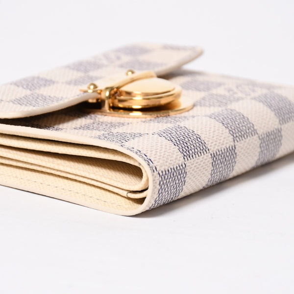 LOUIS VUITTON ルイヴィトン 財布 三つ折り財布 ポルトフォイユ・コアラ ダミエアズールキャンバス ホワイト アイボリー N60013 美品 中古 4a009797