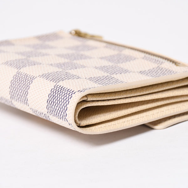 LOUIS VUITTON ルイヴィトン 財布 三つ折り財布 ポルトフォイユ・コアラ ダミエアズールキャンバス ホワイト アイボリー N60013 美品 中古 4a009797