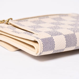LOUIS VUITTON ルイヴィトン 財布 三つ折り財布 ポルトフォイユ・コアラ ダミエアズールキャンバス ホワイト アイボリー N60013 美品 中古 4a009797