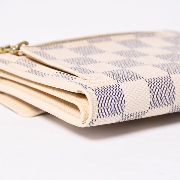LOUIS VUITTON ルイヴィトン 財布 三つ折り財布 ポルトフォイユ・コアラ ダミエアズールキャンバス ホワイト アイボリー N60013 美品 中古 4a009797