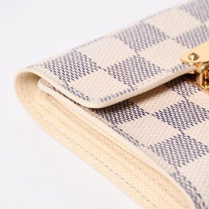 LOUIS VUITTON ルイヴィトン 財布 三つ折り財布 ポルトフォイユ・コアラ ダミエアズールキャンバス ホワイト アイボリー N60013 美品 中古 4a009797