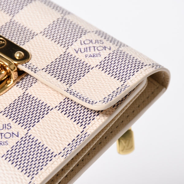 LOUIS VUITTON ルイヴィトン 財布 三つ折り財布 ポルトフォイユ・コアラ ダミエアズールキャンバス ホワイト アイボリー N60013 美品 中古 4a009797