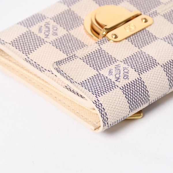 LOUIS VUITTON ルイヴィトン 財布 三つ折り財布 ポルトフォイユ・コアラ ダミエアズールキャンバス ホワイト アイボリー N60013 美品 中古 4a009797