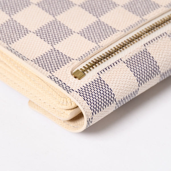 LOUIS VUITTON ルイヴィトン 財布 三つ折り財布 ポルトフォイユ・コアラ ダミエアズールキャンバス ホワイト アイボリー N60013 美品 中古 4a009797