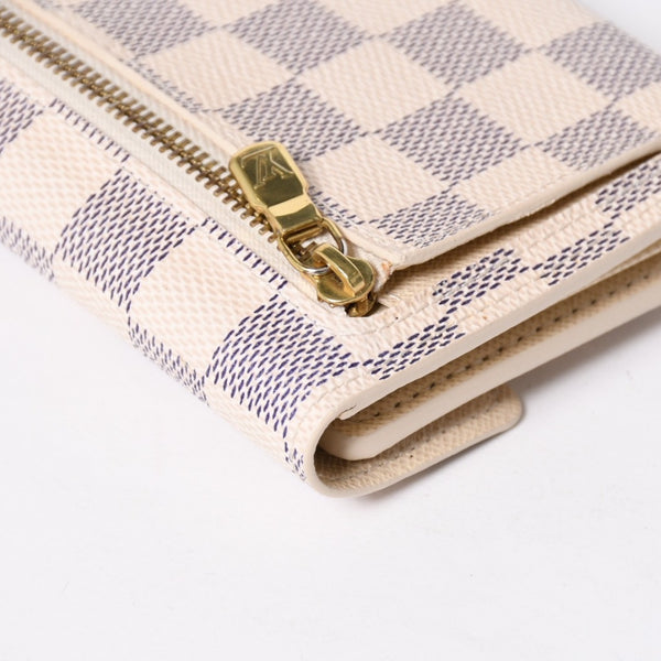 LOUIS VUITTON ルイヴィトン 財布 三つ折り財布 ポルトフォイユ・コアラ ダミエアズールキャンバス ホワイト アイボリー N60013 美品 中古 4a009797