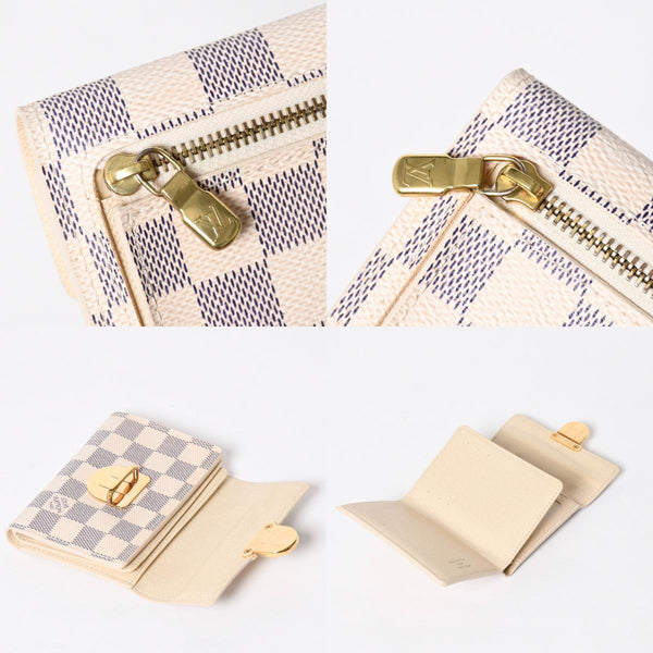 LOUIS VUITTON ルイヴィトン 財布 三つ折り財布 ポルトフォイユ・コアラ ダミエアズールキャンバス ホワイト アイボリー N60013 美品 中古 4a009797