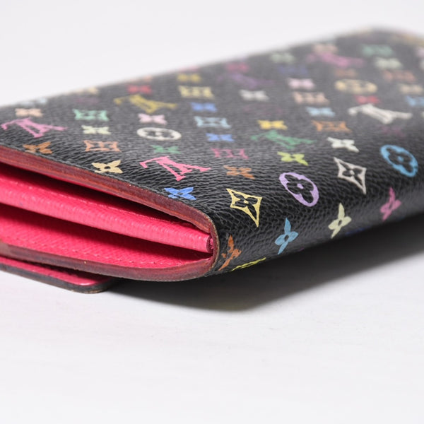 LOUIS VUITTON ルイヴィトン 長財布 M93747 ポルトフォイユ・サラ ブラック マルチカラー ゴールド金具 M93747 美品 中古 4a009654