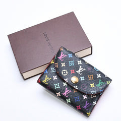 Very good condition LOUIS VUITTON Card case Anvelop Carte de Visit M66561 PVC Monogram Noir Used 4a009656