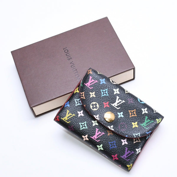 Very good condition LOUIS VUITTON Card case Anvelop Carte de Visit M66561 PVC Monogram Noir Used 4a009656