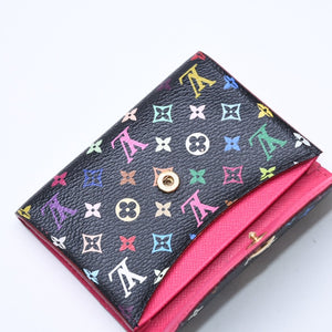 Very good condition LOUIS VUITTON Card case Anvelop Carte de Visit M66561 PVC Monogram Noir Used 4a009656