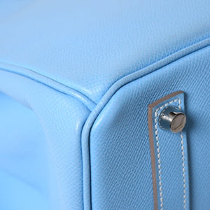 Very good condition HERMES Birkin 30 Candy Celeste Mykonos □O stamp Vaux Epson Silver hardware Handbag Used 4a010052