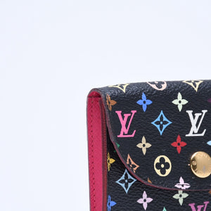 Very good condition LOUIS VUITTON Card case Anvelop Carte de Visit M66561 PVC Monogram Noir Used 4a009656