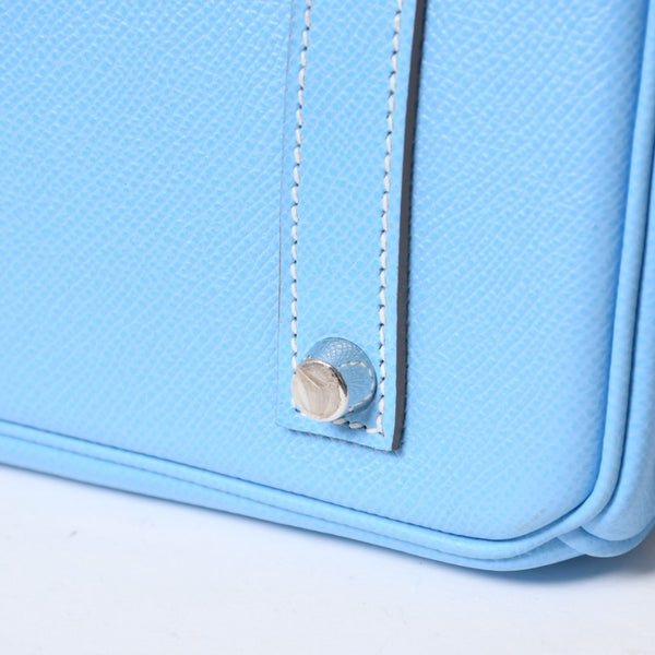 Very good condition HERMES Birkin 30 Candy Celeste Mykonos □O stamp Vaux Epson Silver hardware Handbag Used 4a010052
