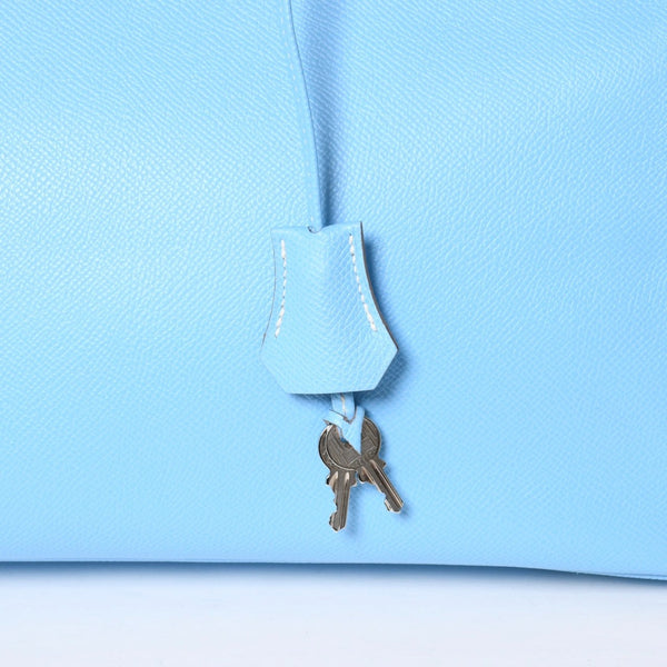 Very good condition HERMES Birkin 30 Candy Celeste Mykonos □O stamp Vaux Epson Silver hardware Handbag Used 4a010052