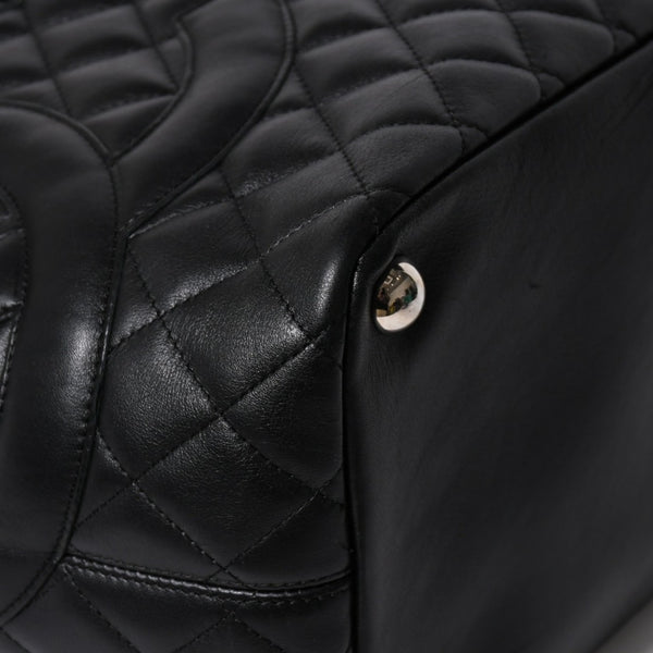 Very Good Condition CHANEL Cambon Line Large Tote Bag No. 9 A25169 Coco Mark Calfskin Patent Leather Black Used 4a009708