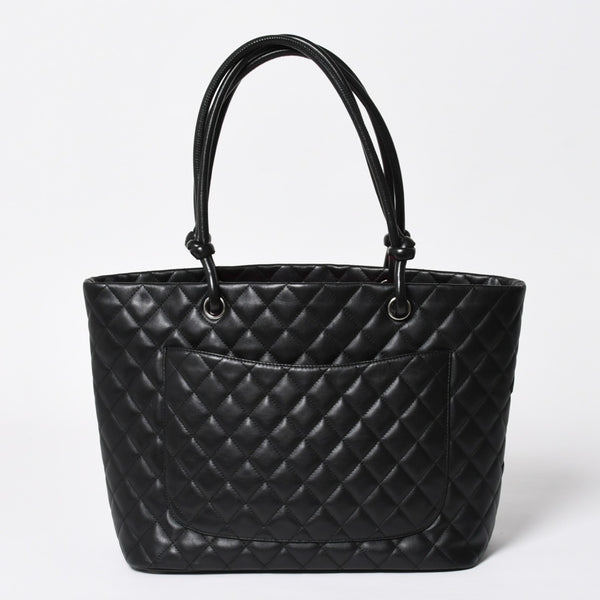 Very Good Condition CHANEL Cambon Line Large Tote Bag No. 9 A25169 Coco Mark Calfskin Patent Leather Black Used 4a009708