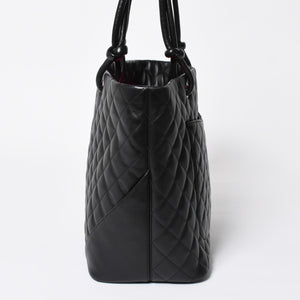 Very Good Condition CHANEL Cambon Line Large Tote Bag No. 9 A25169 Coco Mark Calfskin Patent Leather Black Used 4a009708