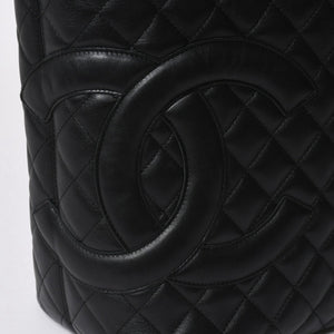 Very Good Condition CHANEL Cambon Line Large Tote Bag No. 9 A25169 Coco Mark Calfskin Patent Leather Black Used 4a009708