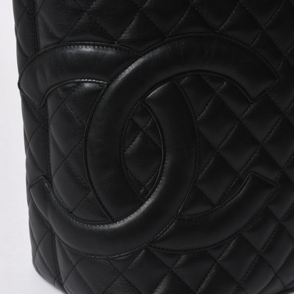 Very Good Condition CHANEL Cambon Line Large Tote Bag No. 9 A25169 Coco Mark Calfskin Patent Leather Black Used 4a009708